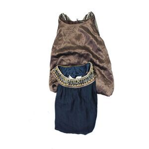 Castle Starr Women's Long Sleeves Beaded Sequin Blouse Brown Size 6 Lot 2